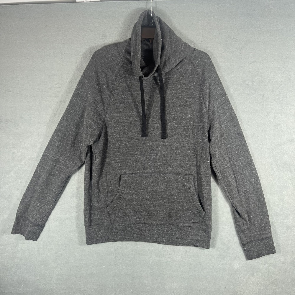 Express Men's‎ L/G Gray Cowl Neck Fleece Hoodie Pullover Activewear Sweatshirt